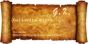 Gallovits Kitti névjegykártya